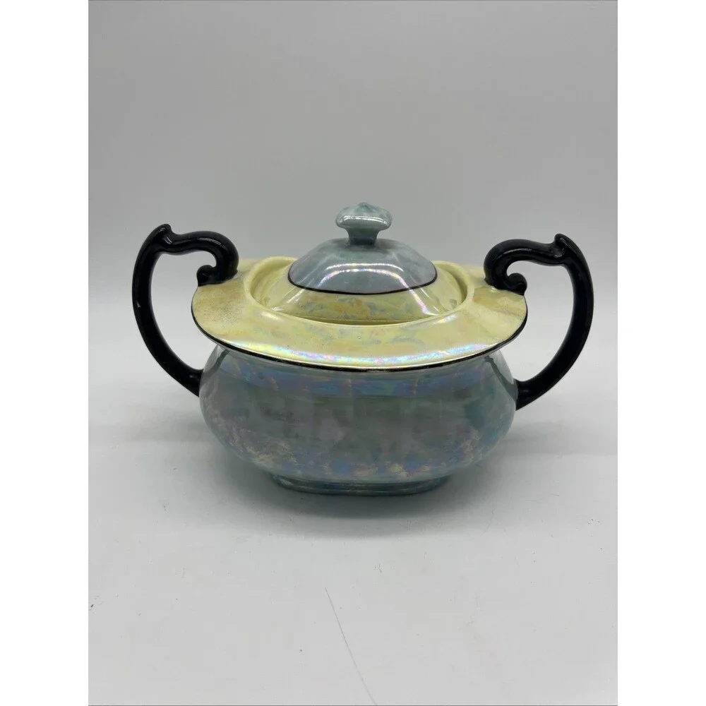 Czech Slovakia Phoenix China Lusterware Sugar Bowl, Creamer & Teapot